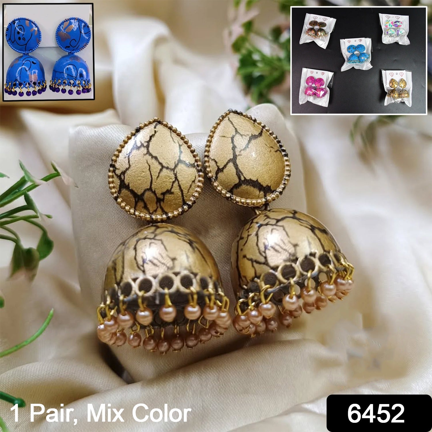 Jhumka Earrings  Buti For Women  Girls (1 Pair  Mix Color  Design) Jhumka Earrings  Buti For Women  Girls (1 Pair  Mix Color  Design)